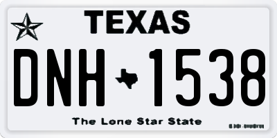 TX license plate DNH1538