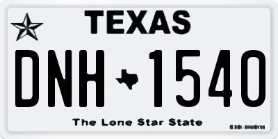 TX license plate DNH1540