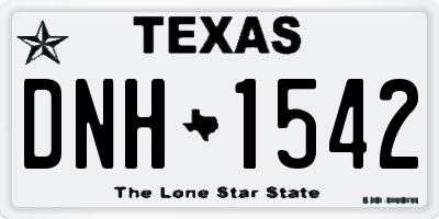 TX license plate DNH1542