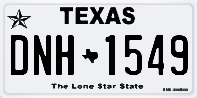 TX license plate DNH1549