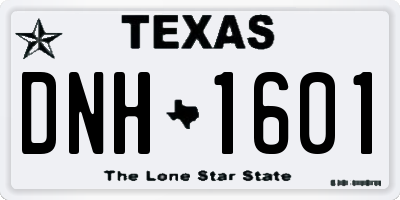 TX license plate DNH1601