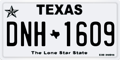 TX license plate DNH1609