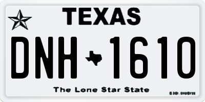 TX license plate DNH1610