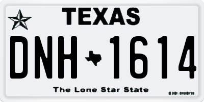 TX license plate DNH1614