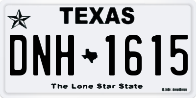 TX license plate DNH1615