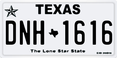 TX license plate DNH1616