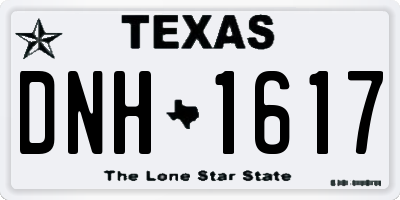 TX license plate DNH1617