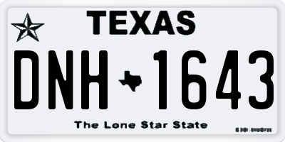 TX license plate DNH1643