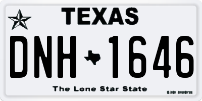 TX license plate DNH1646