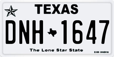 TX license plate DNH1647