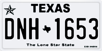 TX license plate DNH1653