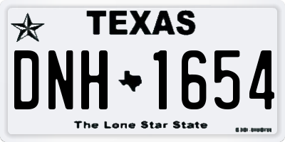 TX license plate DNH1654