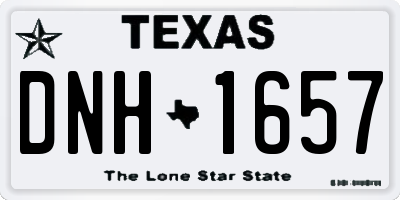 TX license plate DNH1657