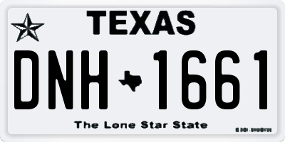 TX license plate DNH1661