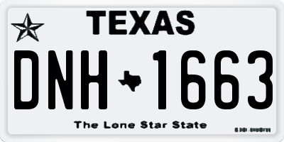TX license plate DNH1663