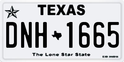 TX license plate DNH1665