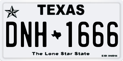 TX license plate DNH1666