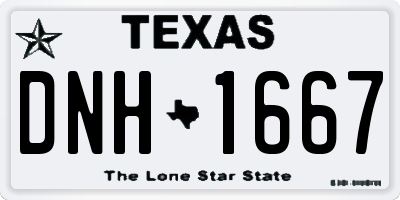 TX license plate DNH1667