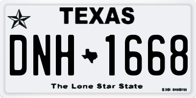 TX license plate DNH1668