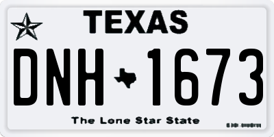TX license plate DNH1673