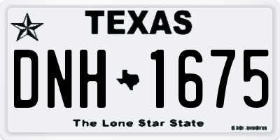 TX license plate DNH1675