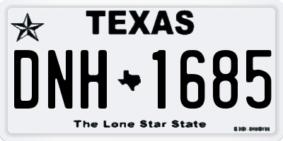 TX license plate DNH1685