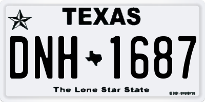 TX license plate DNH1687