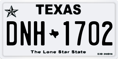 TX license plate DNH1702