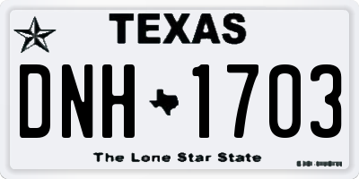 TX license plate DNH1703