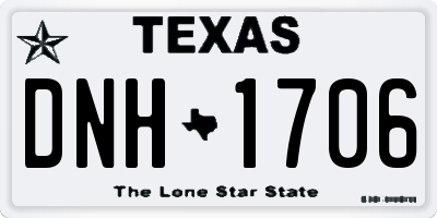 TX license plate DNH1706