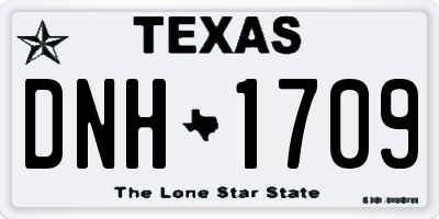 TX license plate DNH1709