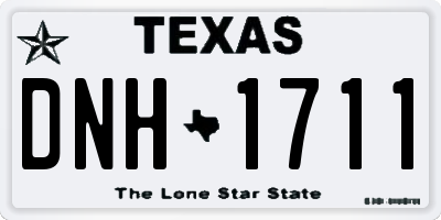 TX license plate DNH1711