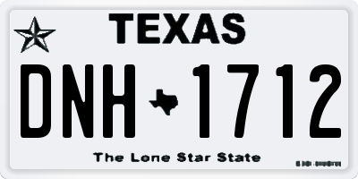 TX license plate DNH1712