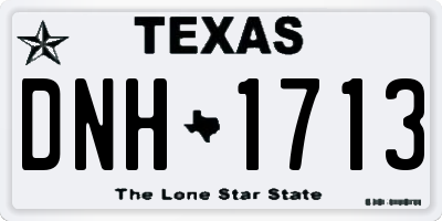 TX license plate DNH1713