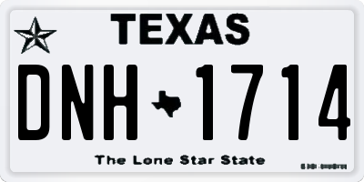 TX license plate DNH1714