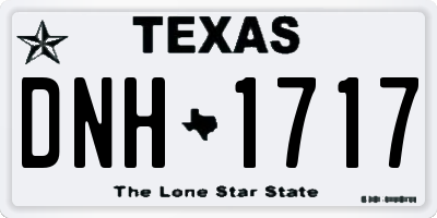 TX license plate DNH1717