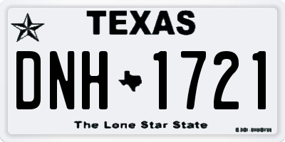 TX license plate DNH1721
