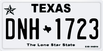 TX license plate DNH1723