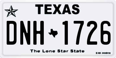 TX license plate DNH1726