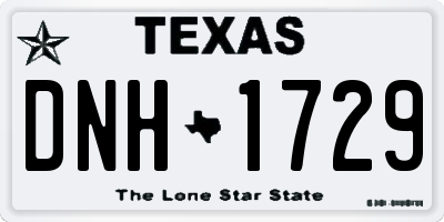 TX license plate DNH1729