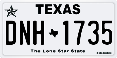 TX license plate DNH1735