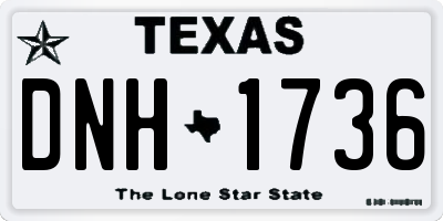 TX license plate DNH1736