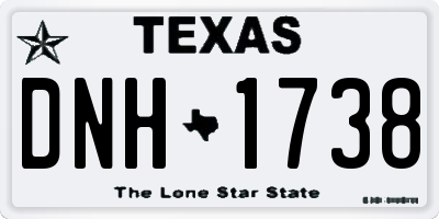 TX license plate DNH1738