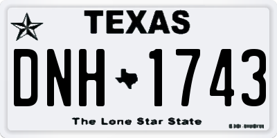 TX license plate DNH1743