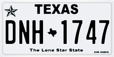 TX license plate DNH1747