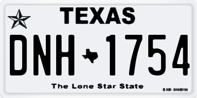 TX license plate DNH1754