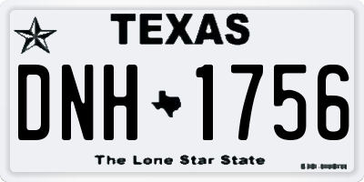 TX license plate DNH1756