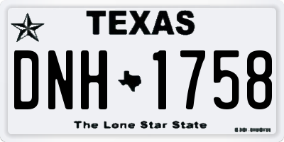 TX license plate DNH1758