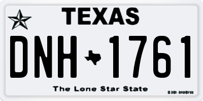 TX license plate DNH1761