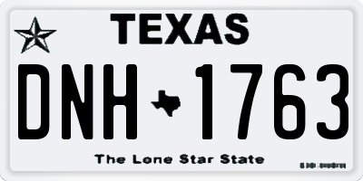 TX license plate DNH1763